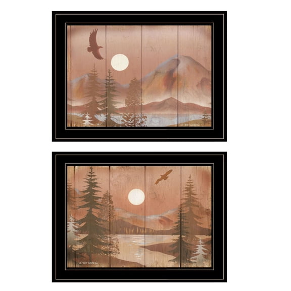 TrendyDecor4U Full Moon I And II By Ed Wargo Framed Print VED658-704G