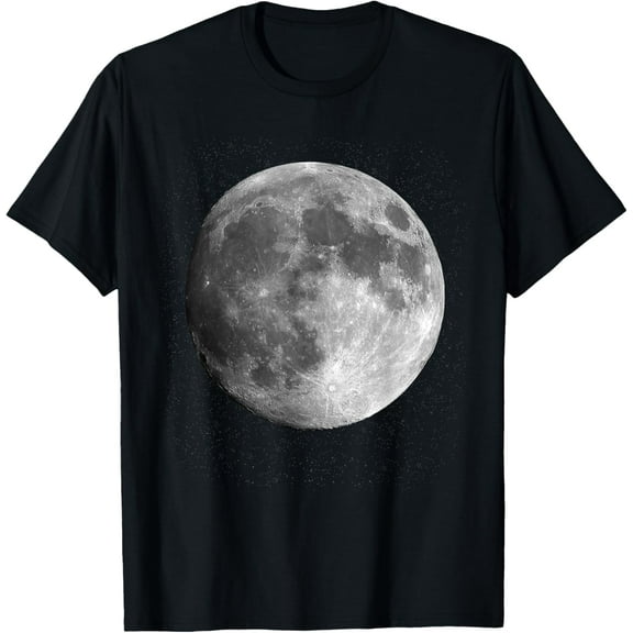 Full Moon Luna Astronomy Space Galaxy Stars T-Shirt