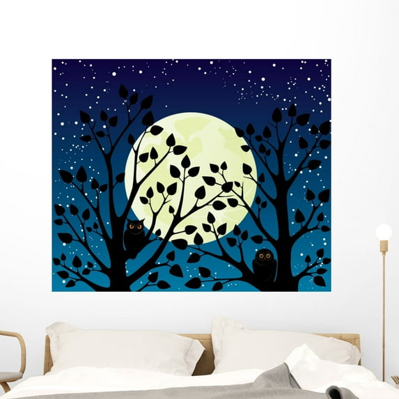 Full Moon Midnight Cmyk Wall Mural by Wallmonkeys Peel and Stick Graphic (48 in W x 40 in H) WM23637
