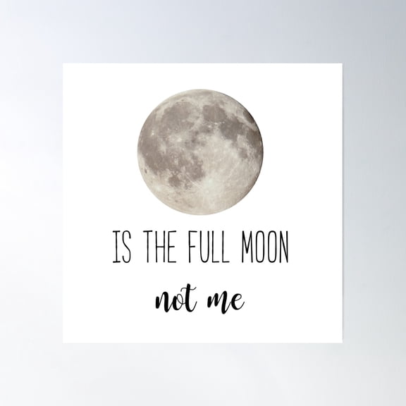 Full Moon Mood Poster Wall Art, Modern Wall Decor, 16x16 UNFRAMED