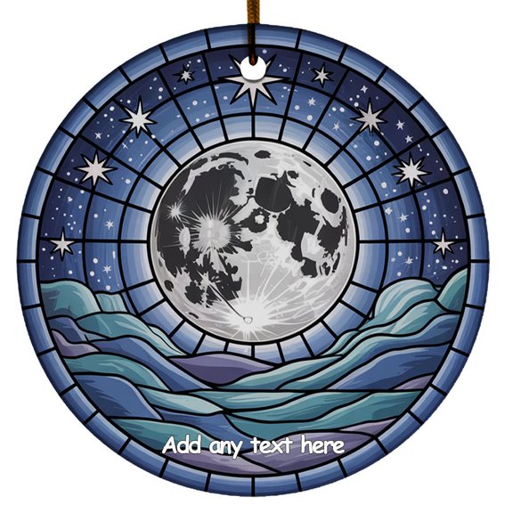 Full Moon Ornament  Christmas 2025 Personalized Tree Ornament for Family, Friends, Man or Woman, Custom Text Keepsake