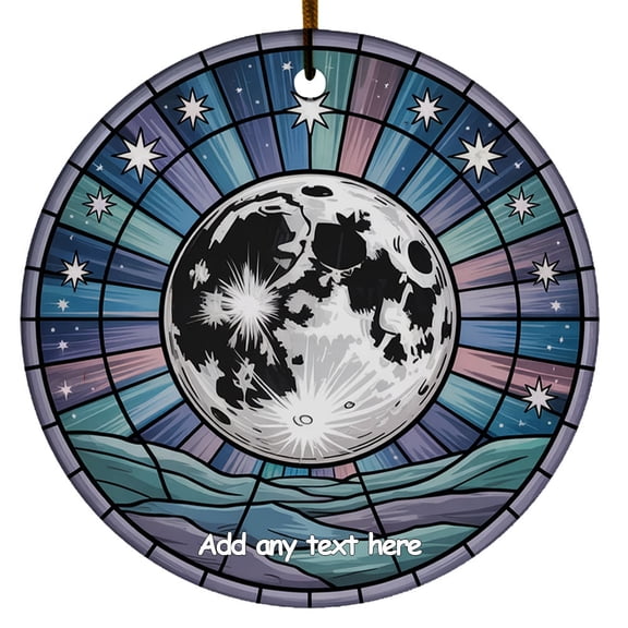 Full Moon Ornament  Christmas 2025 Personalized Tree Ornament for Family, Friends, Man or Woman, Custom Text Keepsake