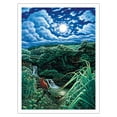 thumbnail image 1 of Full Moon Over Seven Sacred Pools - The Pools of ‘Ohe’o Maui Hawaii - From an Original Color Painting by Hans Olson - Fine Art Matte Paper Print (Unframed) 24x32in, 1 of 4