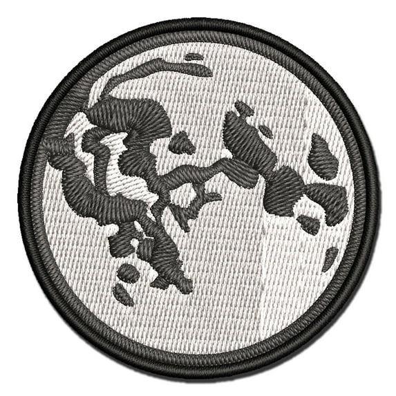 Full Moon Phase Applique Multi-Color Embroidered Iron-On Patch - 2.0 Inch Mini