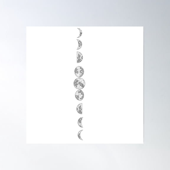 Full Moon Phase Poster Wall Art, Modern Wall Decor, 30x30 UNFRAMED