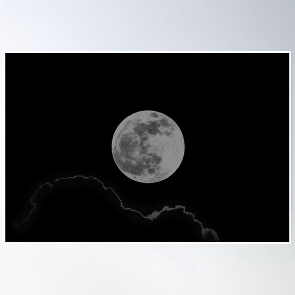 Full Moon Poster Wall Art, Modern Wall Decor, 24x36 UNFRAMED