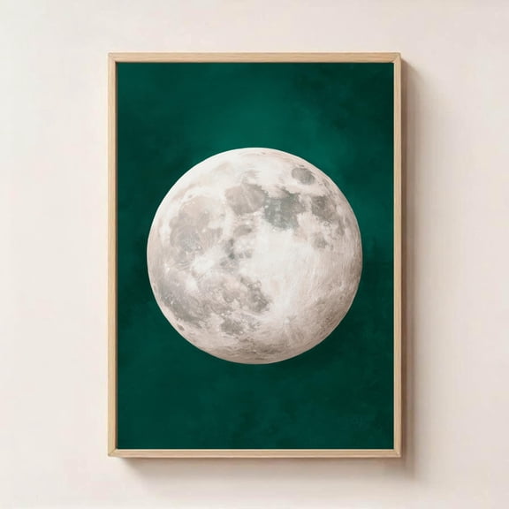 Full Moon Print: Celestial Lunar Art, Mystical Boho Decor UNFRAMED Poster, Wall Art for Decor, Present, 8x12