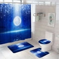 thumbnail image 1 of Full Moon Sea Ocean Shower Curtains Set with Rug Toilet Cover Bath Mat Cloud Planet Star Sky Dreamy Night Scene Bathroom Curtain, 1 of 5