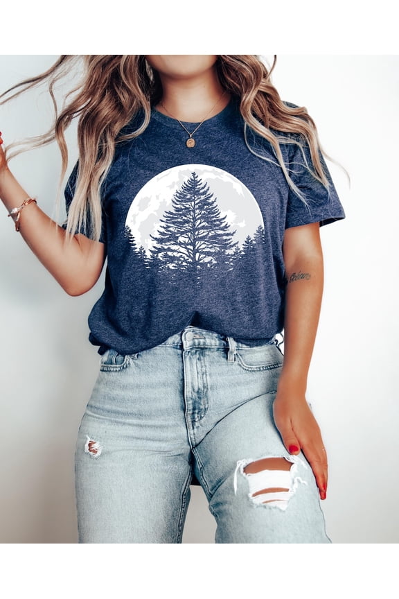 Full Moon Shirt, Celestial Full Moon T-Shirt, Mystical Moon Phase Shirt Unique Moon Graphic Tee, Fall Clothing Her Tshirt All Size S-5XL