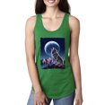 thumbnail image 1 of Full Moon Snow Wolf Howling Fashion Ladies Racerback Tank Top, Kelly, Small, 1 of 1