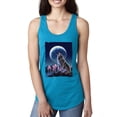 thumbnail image 1 of Full Moon Snow Wolf Howling Fashion Ladies Racerback Tank Top, Turquoise, X-Large, 1 of 1