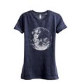thumbnail image 1 of Full Moon Women's Fashion Relaxed T-Shirt Tee Heather Navy Large, 1 of 3