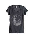 thumbnail image 1 of Full Moon Women's Fashion Relaxed V-Neck T-Shirt Tee Charcoal Grey Medium, 1 of 3
