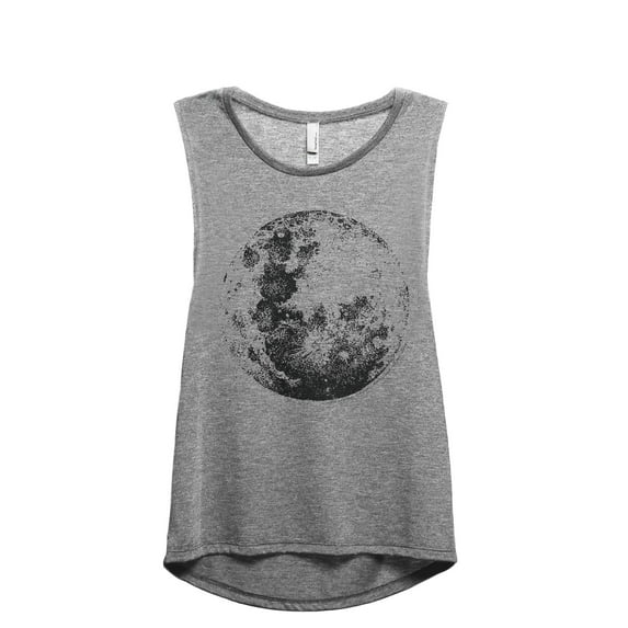 Full Moon Women's Fashion Sleeveless Muscle Workout Yoga Tank Top Heather Grey Grey Small