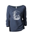 thumbnail image 1 of Full Moon Women's Fashion Slouchy 3/4 Sleeves Raglan Lightweight Sweatshirt Navy X-Large, 1 of 3