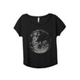 thumbnail image 1 of Full Moon Women's Fashion Slouchy Dolman T-Shirt Tee Heather Black X-Large, 1 of 3