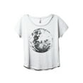 thumbnail image 1 of Full Moon Women's Fashion Slouchy Dolman T-Shirt Tee Heather White X-Large, 1 of 3