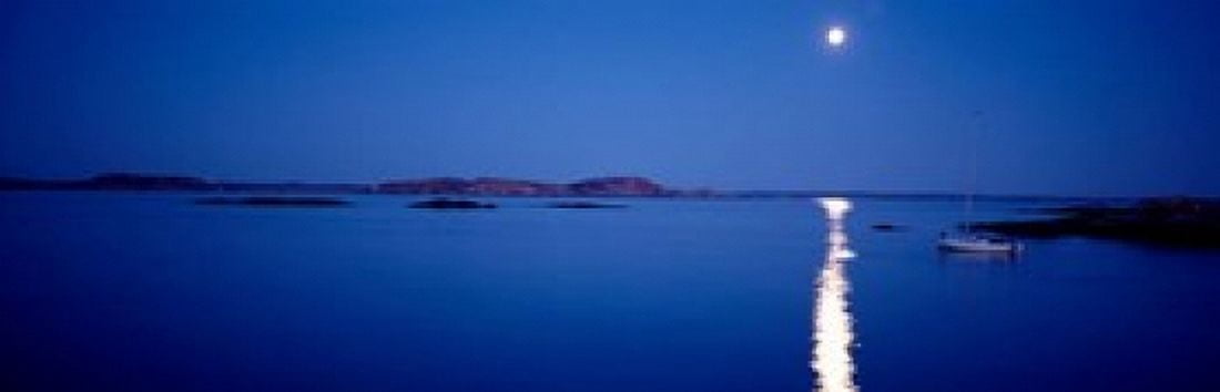 Full Moon in Bohuslan Sweden Canvas Art - Panoramic Images (38 x 12)