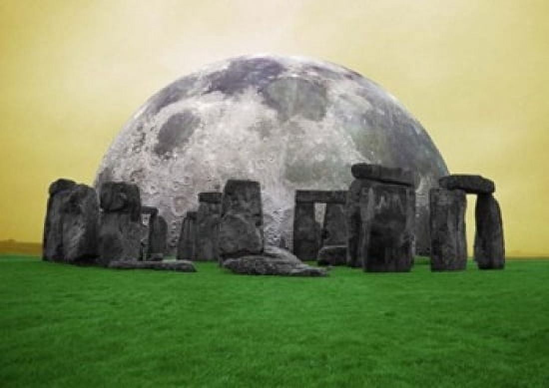 Full Moon over Stonehenge England Canvas Art - Bill Bachmann DanitaDelimont (36 x 24)