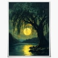 thumbnail image 1 of Full Moon Under the willow Tree by the lake Art Poster Canvas Print Dark Cottagecore wall Decor Night scene Artwork Aesthetic Painting for Home Living Room Office Decor Unframed16x20inch, 1 of 14