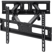 MountFTV Full Motion TV Wall Mount for 26-65 inch TVs Holds up to 110 lbs Swivels Tilts Extension Leveling, Max 400 x 400mm, Fits 8"/12/16" Wood Stud