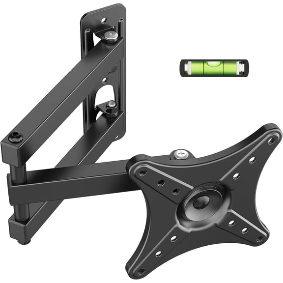 Full Motion TV Monitor Wall Mount Bracket for Most 13-32 Inch LED LCD Flat Curved Screen, Max VESA 100x100mm up to 33lbs, 360 Rotation Swivel Tilt ExtensionAdjustable Articulating Arms