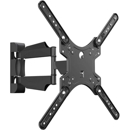 LOOKFUN Full Motion TV Monitor Wall Mount Bracket Articulating Arms Swivel Tilt Extension Rotation for Most 32-55 inch LED LCD Flat Curved Screen TVs & Monitors, Max VESA 400x400mm