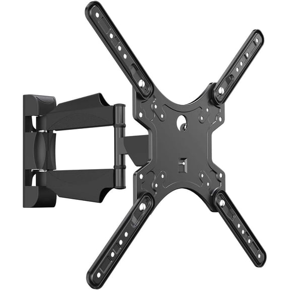 LOOKFUN Full Motion TV Monitor Wall Mount Bracket Articulating Arms Swivel Tilt Extension Rotation for Most 32-55 inch LED LCD Flat Curved Screen TVs & Monitors, Max VESA 400x400mm