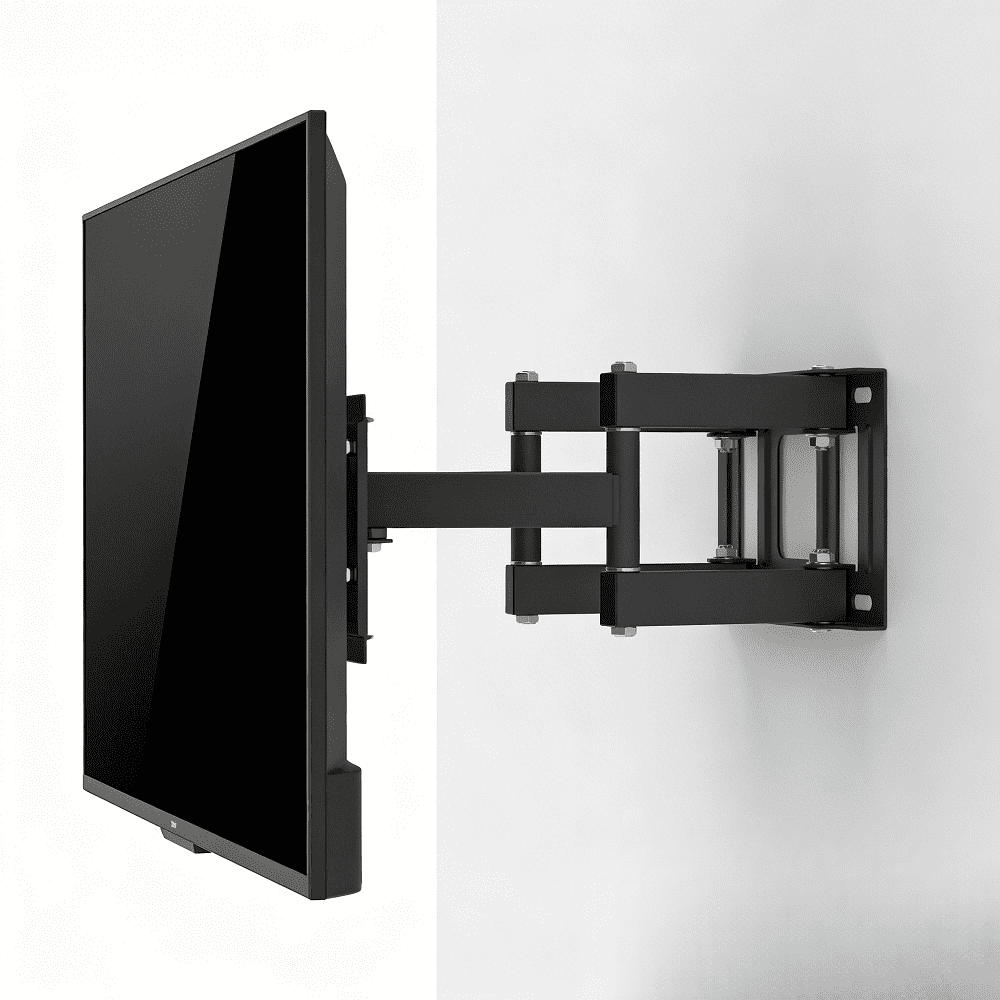 Full Motion TV Wall Mount 26-55In Double Pendulum Arm 400x400 Tilt Swivel 180Degree Heavy Duty Steel Articulating Bracket Large Base Flat Panel LED LCD Screen Living Room Bedroom Universal Mounts