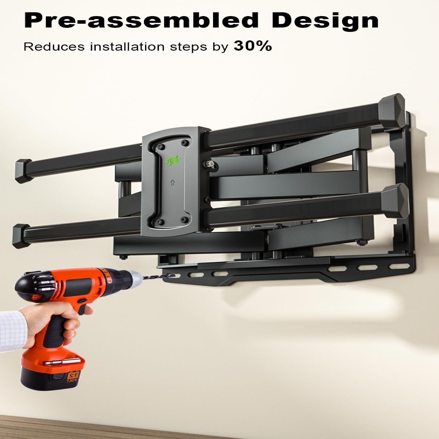 Full Motion TV Wall Mount for 37-82 Inch TV up to 132lbs, TV Mount Articulating with Swivel, Tilt & Extension, Supports Max VESA 600x400mm & 16" Wood Studs，Fit Most 55 65 70 75 inch TVs