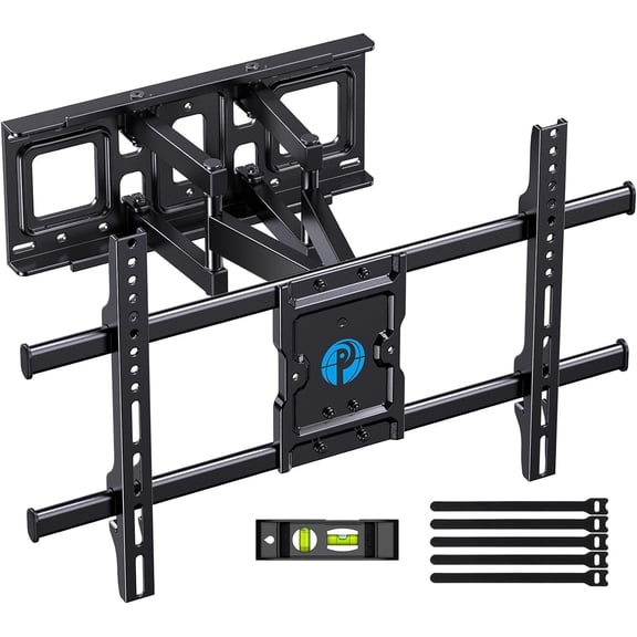 Full Motion TV Wall Mount for 37-84 Inch TVs up to 132lbs, Wall Mount TV Bracket Articulating Swivel Tilt Extension Leveling Max VESA 600x400mm Fits 12/16" Stud, PILFK1