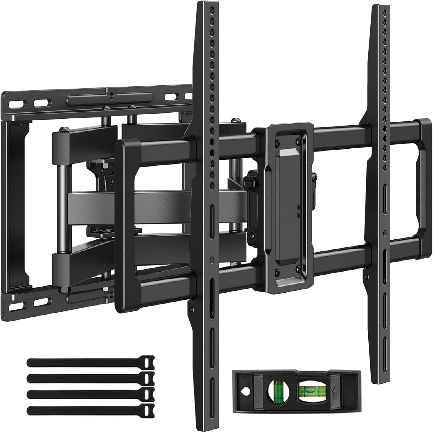 Full Motion TV Wall Mount for 40–82 inch Flat or Curved TVs, Smooth Swivel & Extension, Tool-Free Tilt with Heavy-Duty Arms, Max VESA 600x400mm up to 110 lbs, Fits 12″/16″ Wood Studs, PILF11