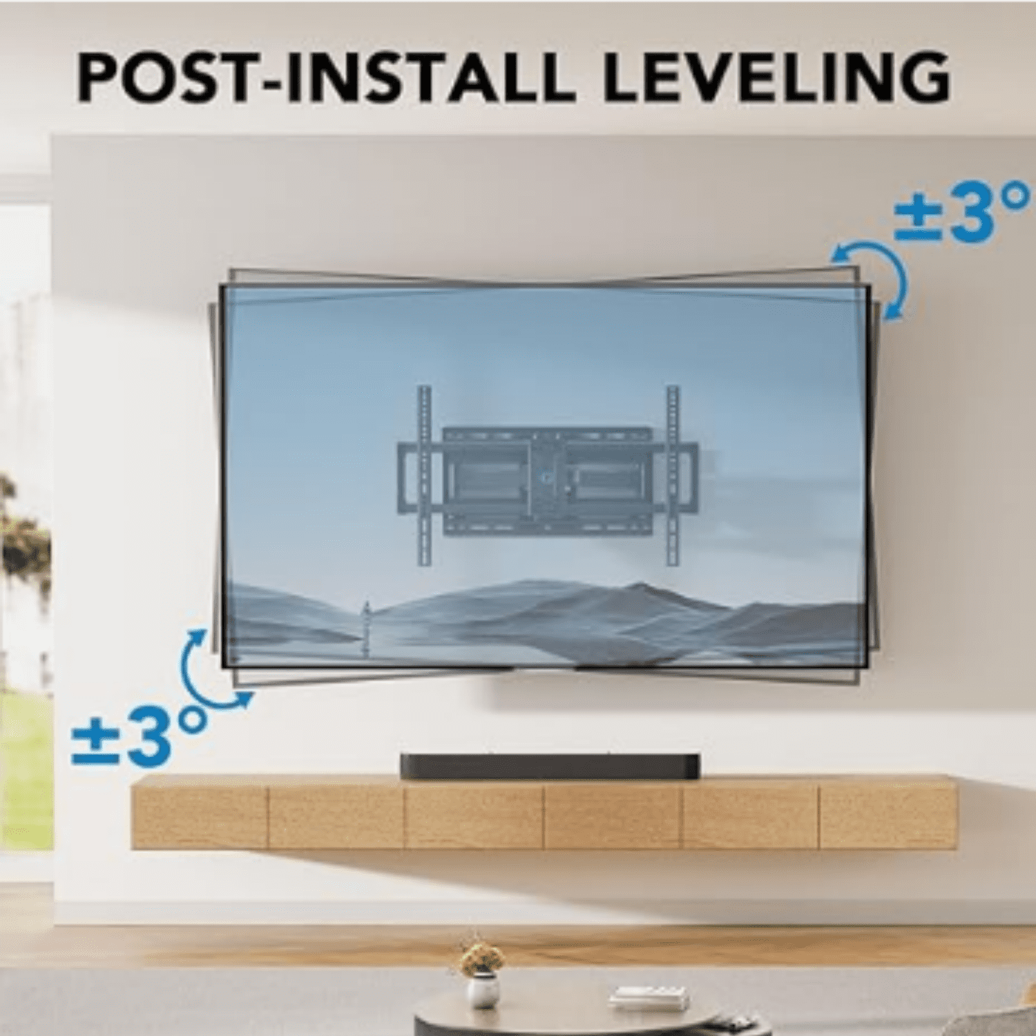 Full Motion TV Wall Mount for 42-85 inch Flat Screen LED TV up to 132lbs Swivel Dual Articulating Arms Mount, Tool-Free Tilt Bracket Max VESA 600x400mm, Fits 8” 12” 16" Wood Studs