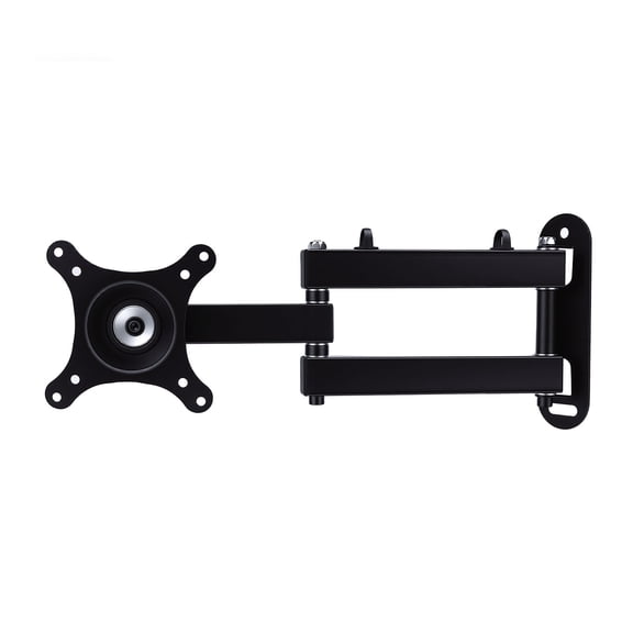 Full Motion TV Wall Mount Bracket for 14-24 Inch Screens, Articulating Swivel and Tilt Display Holder, 360 Rotation, Supports Up to 33 lbs, Heavy Duty Metal Design