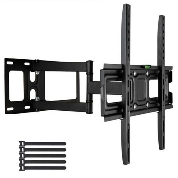 Full Motion TV Wall Mount Corner Bracket, VESA 400 x 400 Compatible, Extending Arm Articulating, Swivel, Tilt Fits 32-60 Inch TVs, 77 Lbs Capacity Black