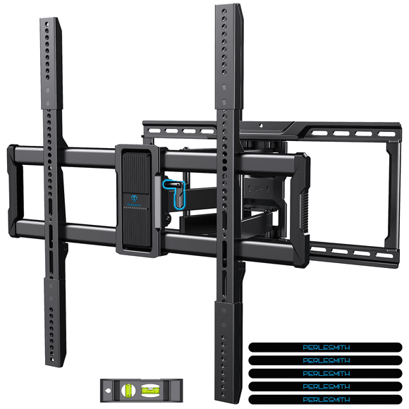 PERLESMITH Full Motion TV Wall Mount, Fits 42-100 Inch TVs, 160 lbs Capacity, Swivel Tilt Extension Leveling, VESA 200x100 to 600x600, Fits 12/16/24 Inch Wood Studs
