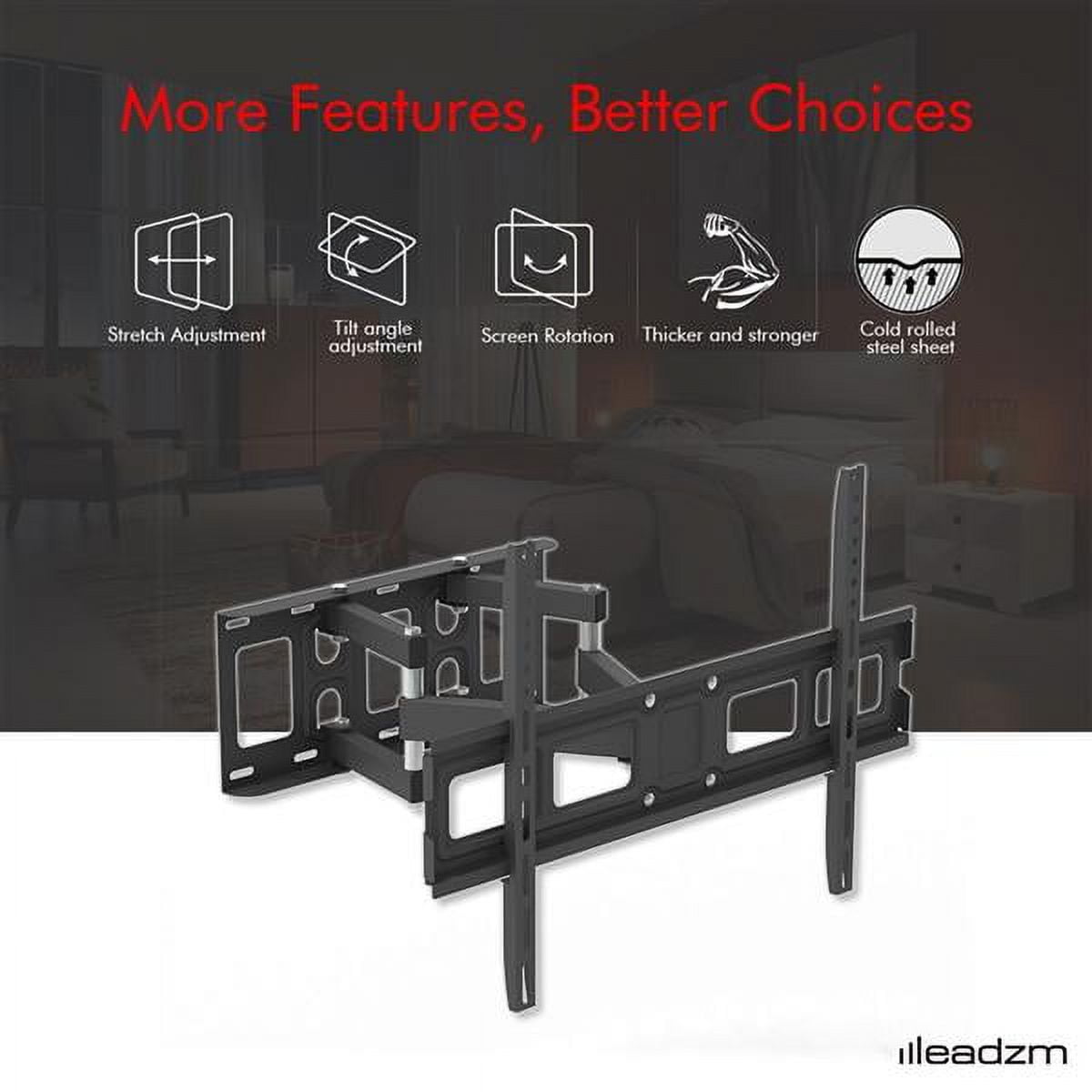 Full Motion TV Wall Mount Tilt Swivel For 32 36 37 40 42 47 50 55 60 65 70" VESA