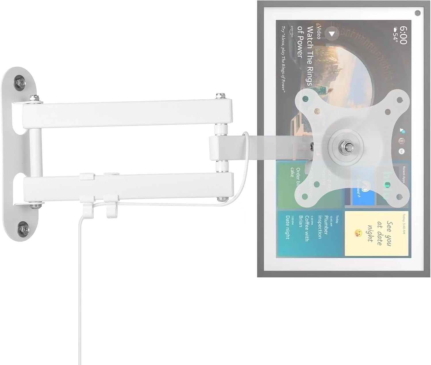 Full Motion Wall Mount for Echo Show 15, Monitor Wall Mounting Bracket