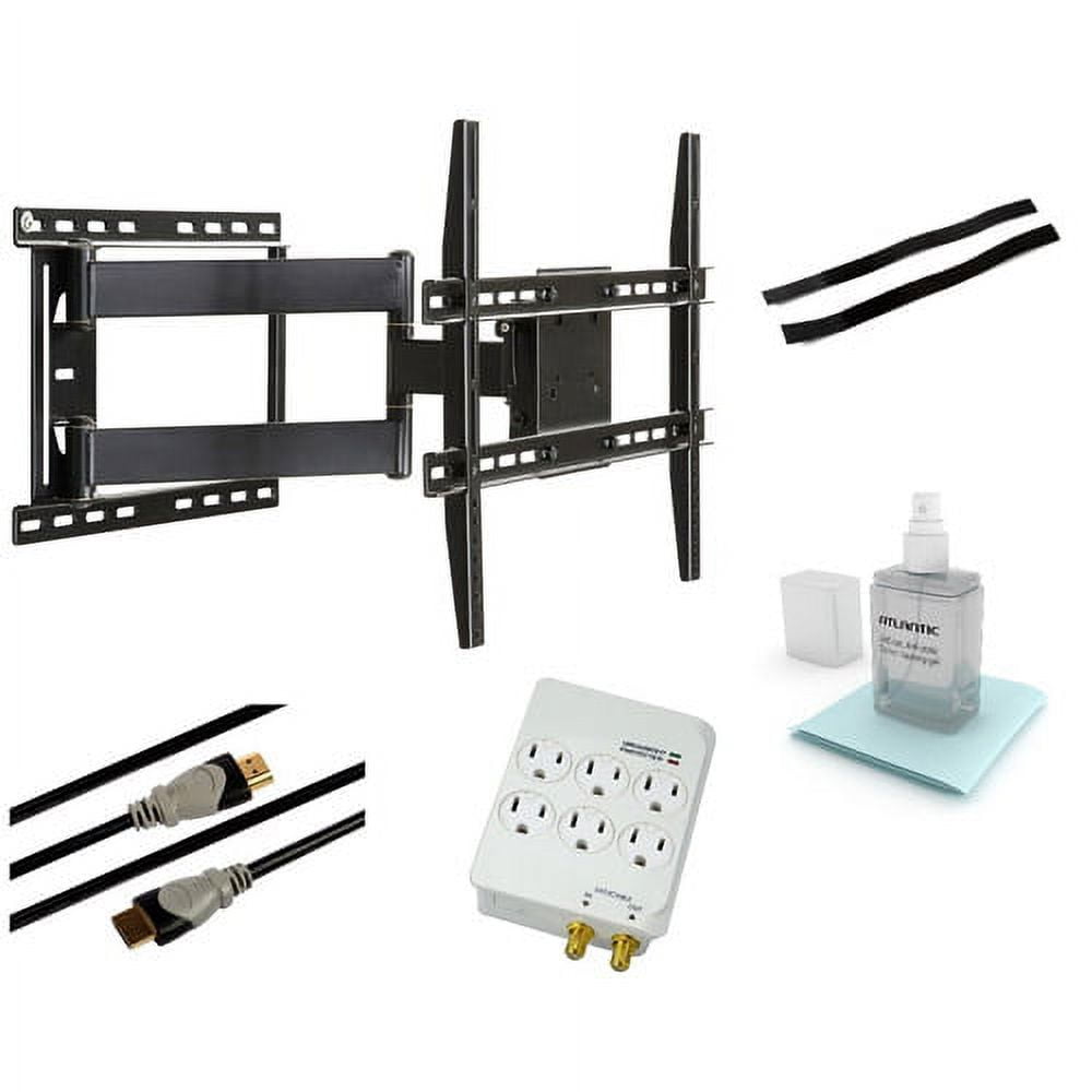 Black Steel Full Motion Wall Mount Kit for 37" to 64" TVs