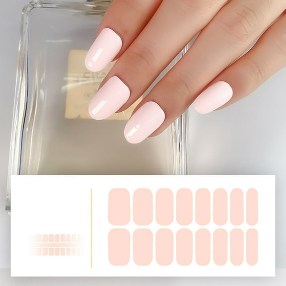 ✪ Full Nail Wraps Nail Stickers Solid Color Nail Strips Self Adhesive French Manicure Nail Art Decal French Nail Sticker