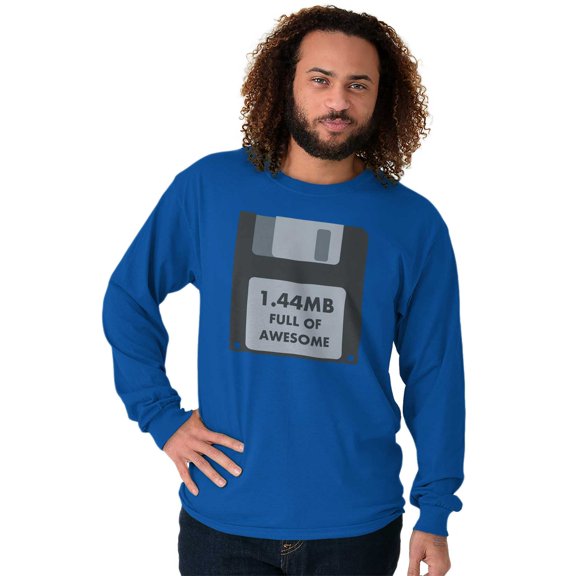 Full Of Awesome Floppy Disk 90s Retro Long Sleeve TShirt Men Women Brisco Brands X
