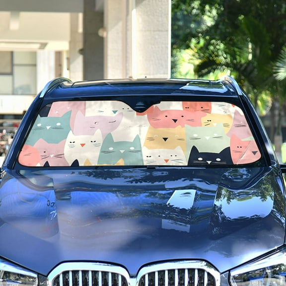Full Of Cats Automotive Front Car Windshield Sun Shade Reflector Foldable for Front Fit for Cars Truck SUVs