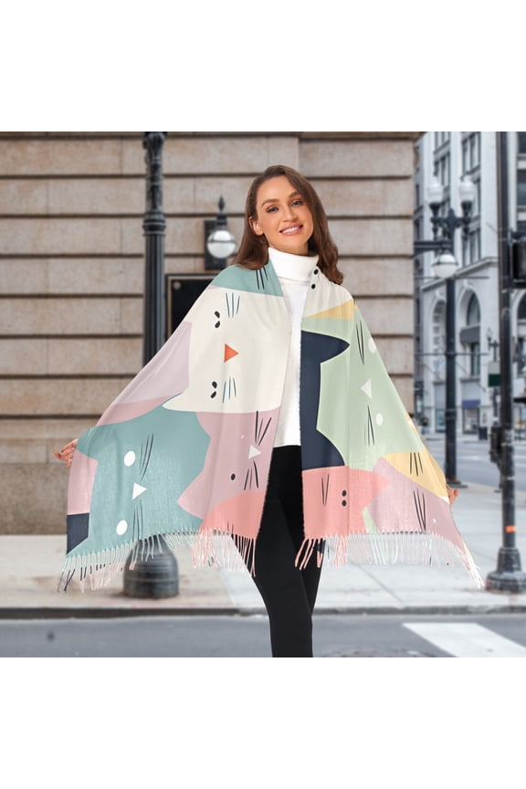 Full Of Cats Winter Scarf for Women Fashion Warm Long Soft Blanket Scarves Gifts