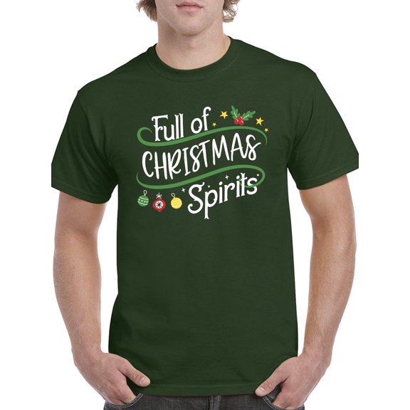 Full Of Christmas Spirits T-Shirt Men -Smartprints Designs, Male Large