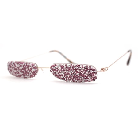 Full Opaque Rhinestone Lens Jewelry Eyeglasses NOT SEE THROUGH Gold Pink Stone