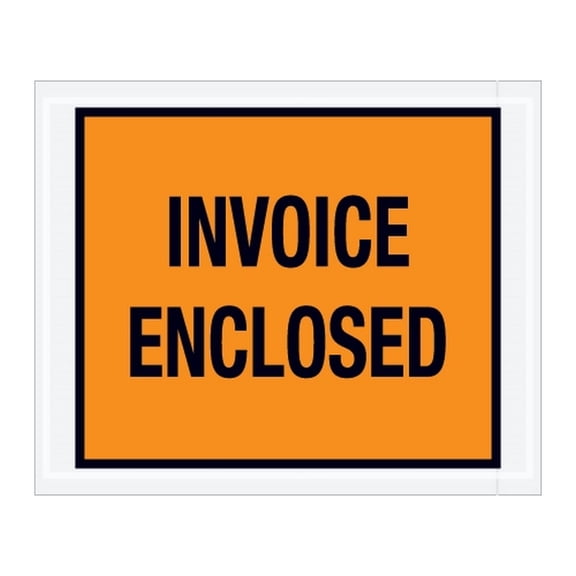 Full Orange "Invoice Enclosed" Envelopes 4 1/2" X 5 1/2" (1000 Case)