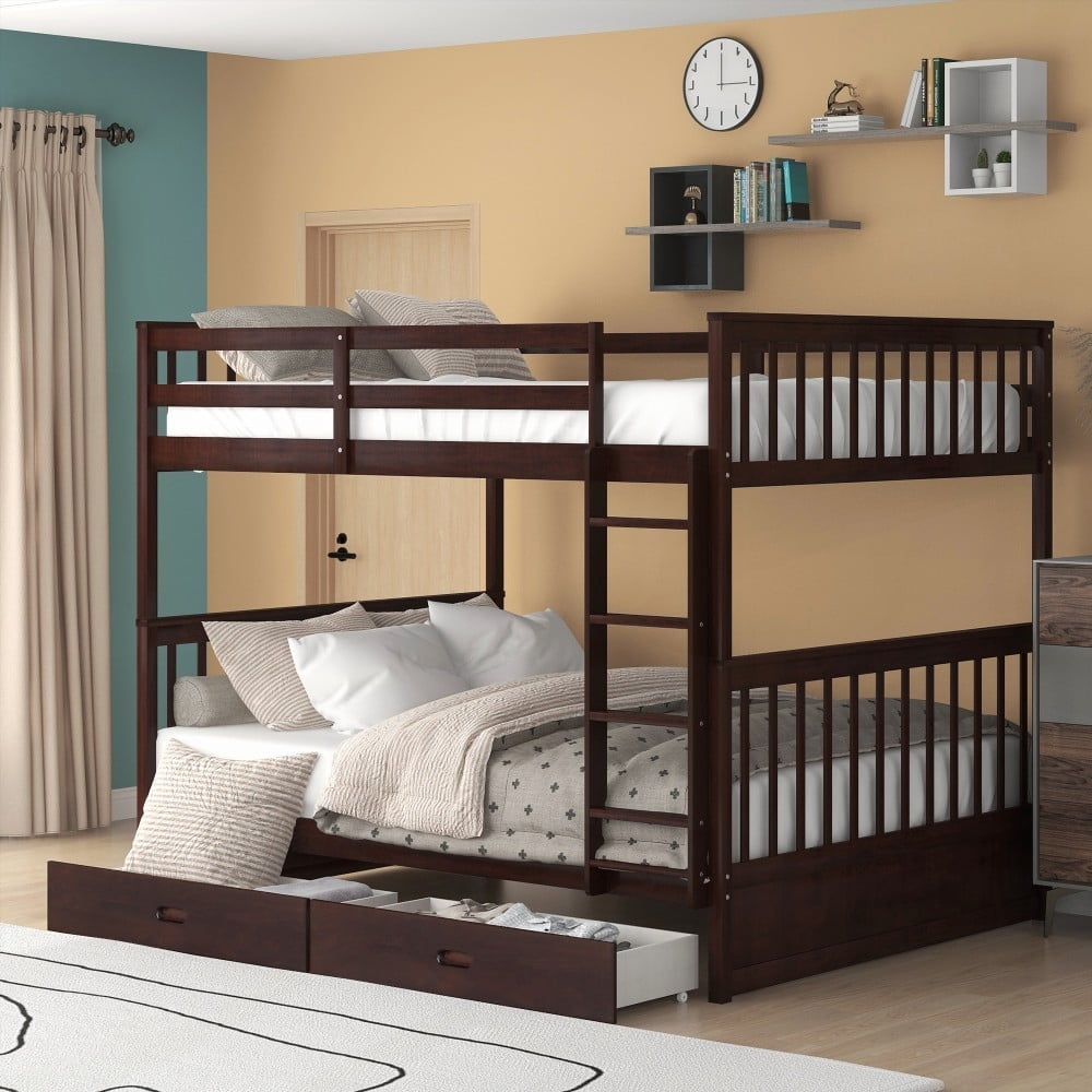 Full-Over-Full Bunk Bed | Spacious & Safe (Espresso)