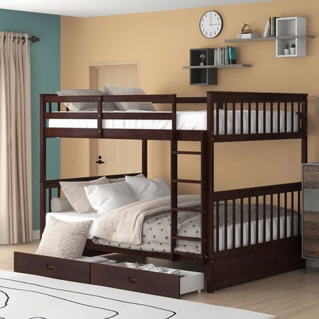 Full-Over-Full Bunk Bed | Spacious & Safe (Espresso)