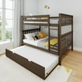 thumbnail image 1 of Full Over Full Bunk Bed With Trundle Bed, Walnut, 1 of 13