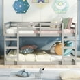 thumbnail image 1 of Full Over Full Bunk Bed with Ladder, Gray, 1 of 7